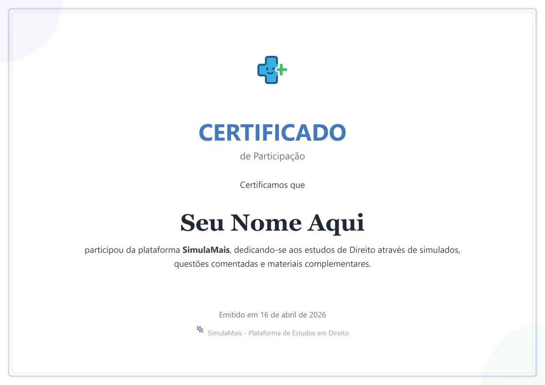 Amostra do Certificado SimulaMais